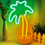 LED Neon Palm Tree Sign - Tropical Aesthetic Wall Decor for Bedroom, Bar & Party