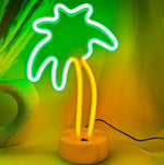 LED Neon Palm Tree Sign - Tropical Aesthetic Wall Decor for Bedroom, Bar & Party
