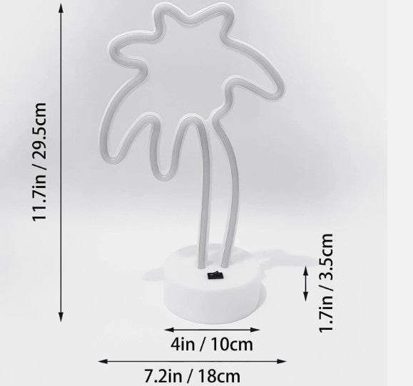 LED Neon Palm Tree Sign - Tropical Aesthetic Wall Decor for Bedroom, Bar & Party