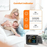 Smart LED Projection Clock – Digital Alarm Clock with Indoor Outdoor Thermometer