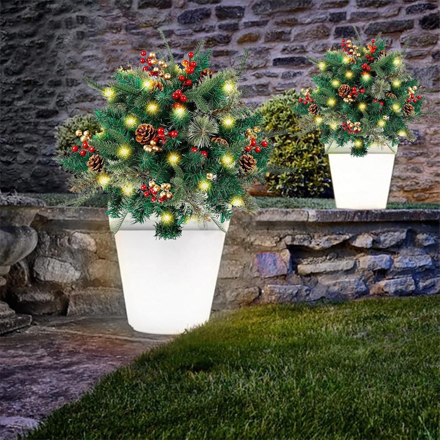 Solar LED Illuminated Planter Pots – Modern Glow Pots for Indoor & Outdoor Decor