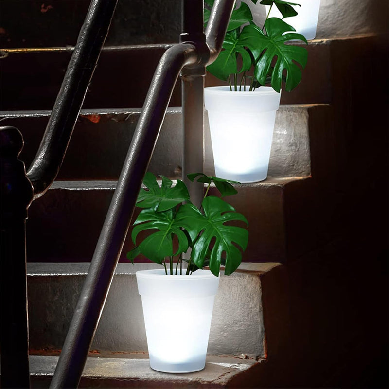 Solar LED Illuminated Planter Pots – Modern Glow Pots for Indoor & Outdoor Decor