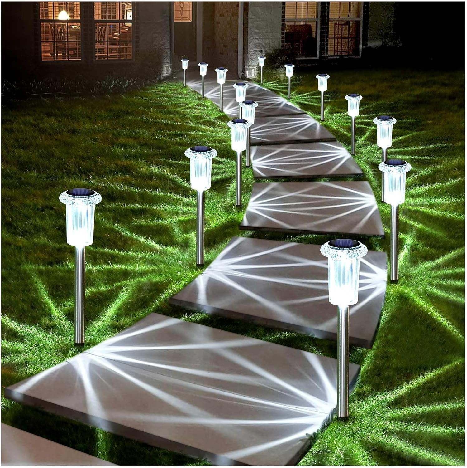10-Pack Solar LED Pathway Lights – Waterproof Outdoor Garden Lighting