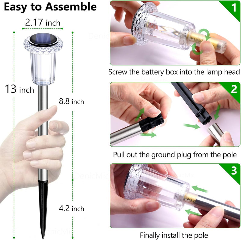 10-Pack Solar LED Pathway Lights – Waterproof Outdoor Garden Lighting