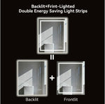 Smart LED Bathroom Mirror 24" x 32" - Lighted Vanity Mirror with Touch Control for Home & Bathroom