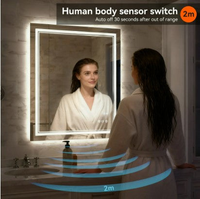 Smart LED Bathroom Mirror 24" x 32" - Lighted Vanity Mirror with Touch Control for Home & Bathroom
