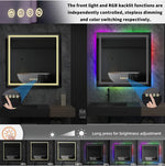 RGB LED Vanity Mirror - Color-Changing Lighted Makeup Mirror for Bedroom & Beauty Room