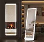 Full-Length LED Floor Mirror - Lighted Standing Mirror for Bedroom, Dressing Room & Home
