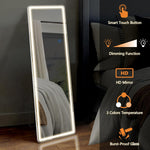 Full-Length LED Floor Mirror - Lighted Standing Mirror for Bedroom, Dressing Room & Home