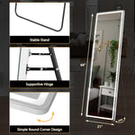 Full-Length LED Floor Mirror - Lighted Standing Mirror for Bedroom, Dressing Room & Home