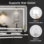 LED Wall-Mounted Bathroom Mirror 20" x 28" - Lighted Vanity Mirror for Home, Bedroom & Bathroom