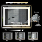 LED Wall-Mounted Bathroom Mirror 20" x 28" - Lighted Vanity Mirror for Home, Bedroom & Bathroom