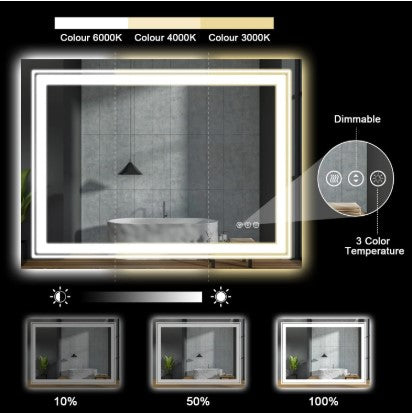 LED Wall-Mounted Bathroom Mirror 20" x 28" - Lighted Vanity Mirror for Home, Bedroom & Bathroom