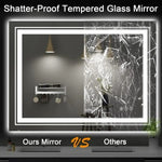 LED Wall-Mounted Bathroom Mirror 20" x 28" - Lighted Vanity Mirror for Home, Bedroom & Bathroom