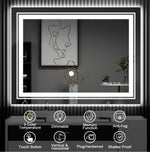 LED Wall-Mounted Bathroom Mirror 20" x 28" - Lighted Vanity Mirror for Home, Bedroom & Bathroom