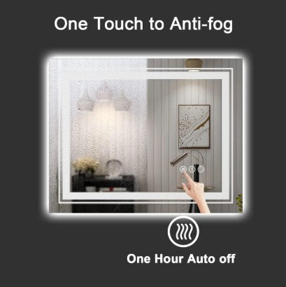 LED Wall-Mounted Bathroom Mirror 20" x 28" - Lighted Vanity Mirror for Home, Bedroom & Bathroom