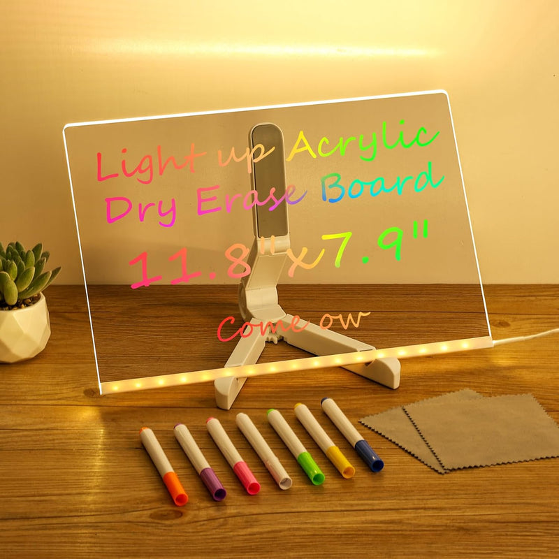 LED Memo Mirror - Lighted Writable Vanity Mirror for Notes, Messages & Bedroom Decor