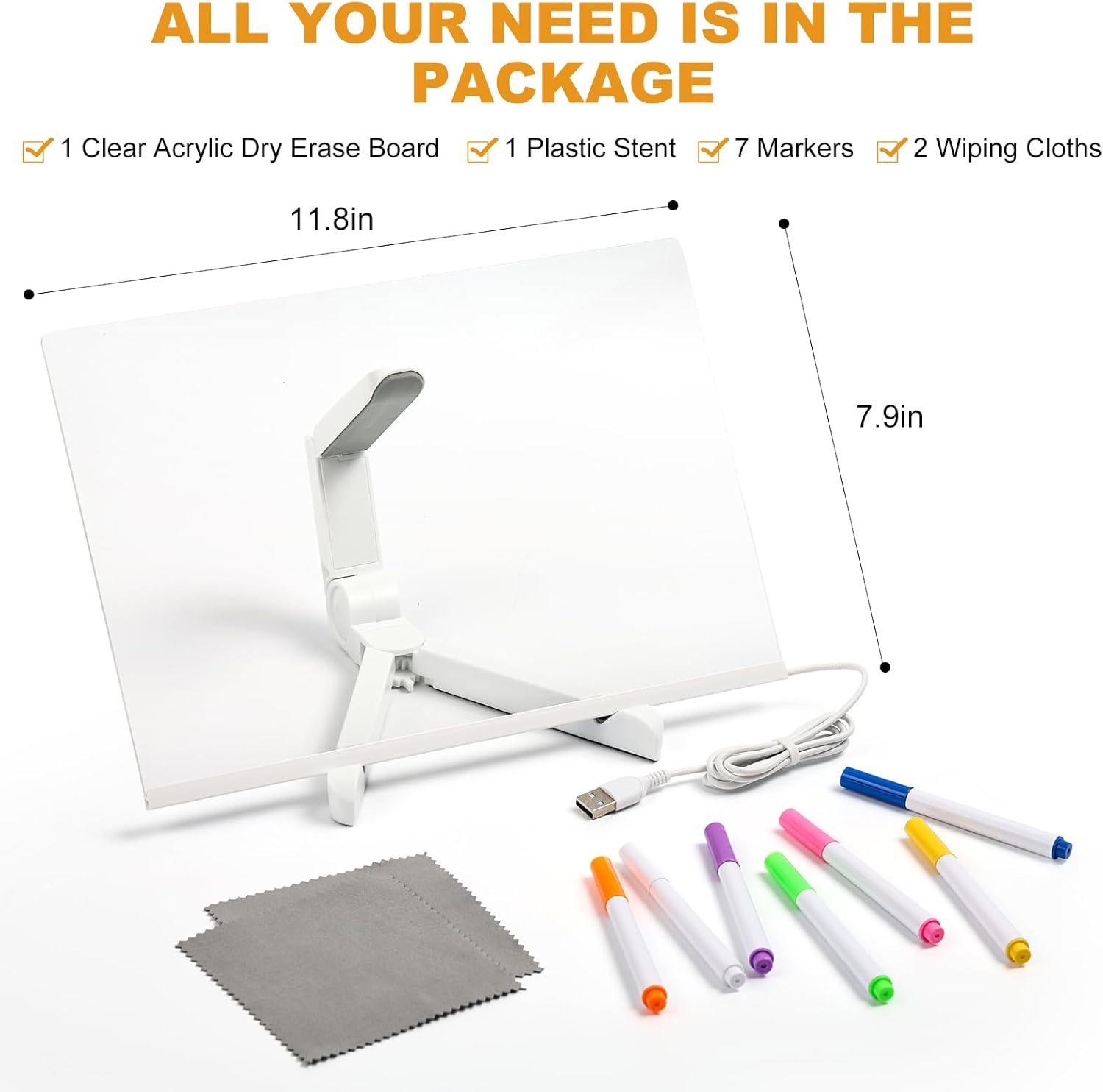 LED Memo Mirror - Lighted Writable Vanity Mirror for Notes, Messages & Bedroom Decor