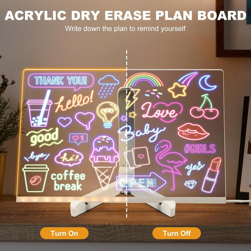 LED Memo Mirror - Lighted Writable Vanity Mirror for Notes, Messages & Bedroom Decor