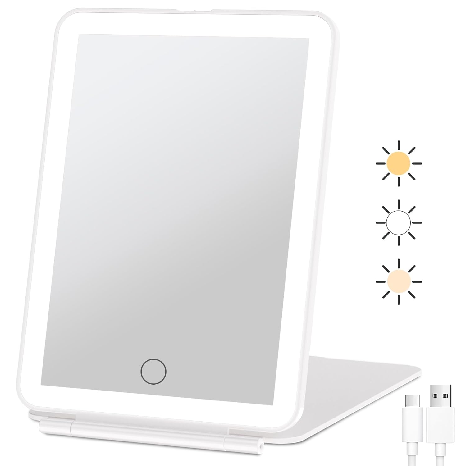 LED Handheld Mirror - Portable Lighted Makeup Mirror for Travel, Beauty & Daily Use
