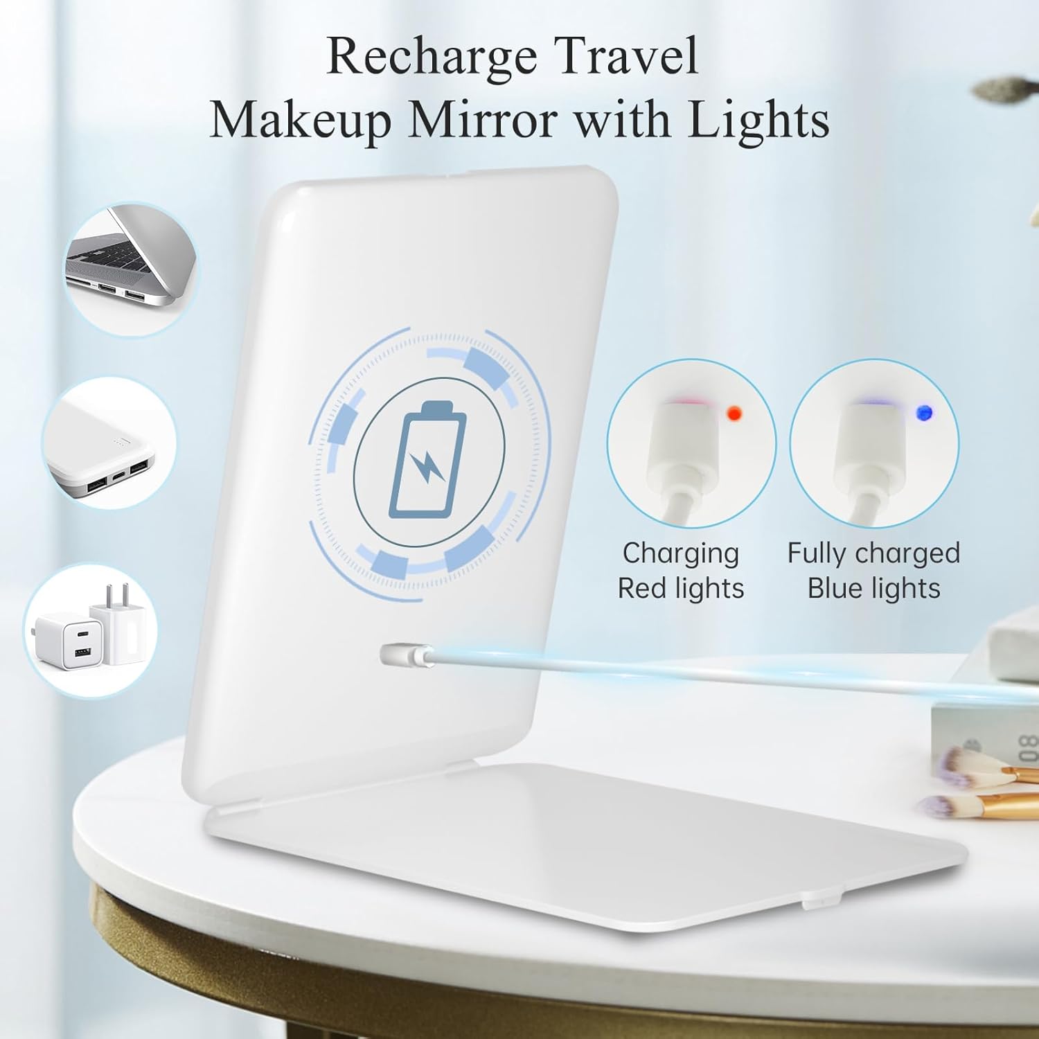 LED Handheld Mirror - Portable Lighted Makeup Mirror for Travel, Beauty & Daily Use