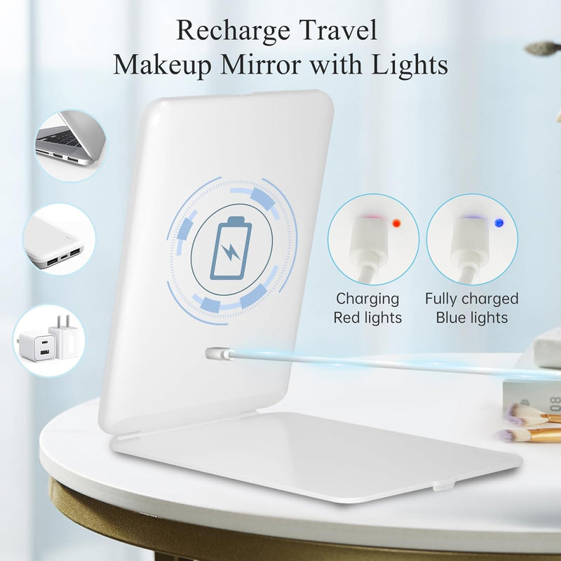 LED Handheld Mirror - Portable Lighted Makeup Mirror for Travel, Beauty & Daily Use