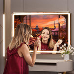 Smart LED Mirror with Bluetooth 32" x 21.7" – Touch Control Vanity Mirror with Built-in Speakers