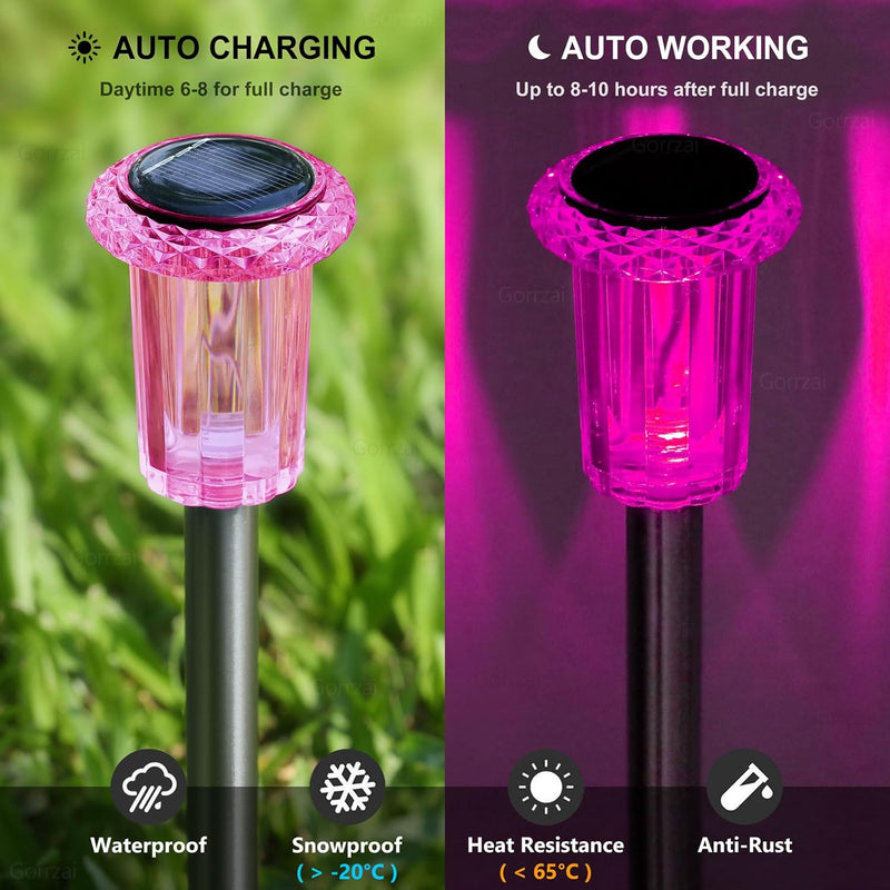10-Pack Solar LED Pathway Lights – Waterproof Outdoor Garden Lighting