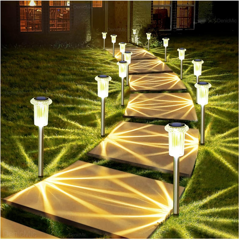 10-Pack Solar LED Pathway Lights – Waterproof Outdoor Garden Lighting