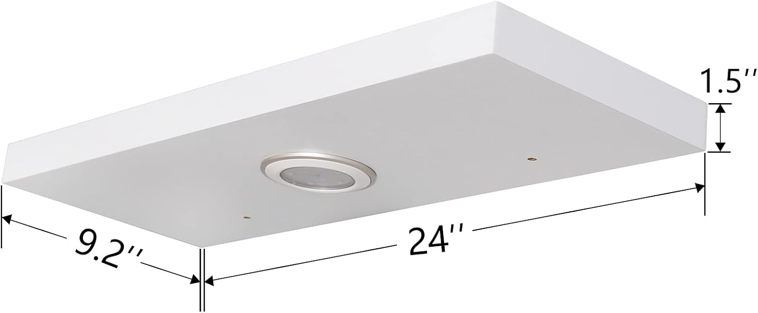 White LED Floating Shelf 24in – Wall Mounted LED Display Shelf for Home & Bedroom Decor