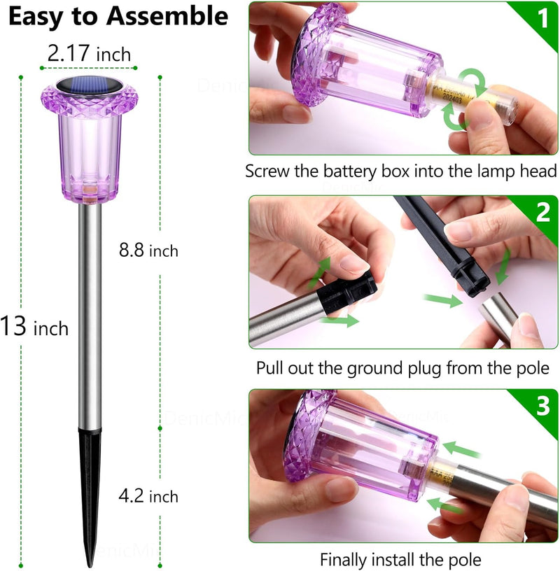10-Pack Solar LED Pathway Lights – Waterproof Outdoor Garden Lighting
