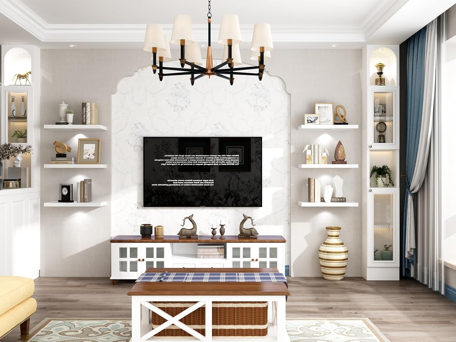 White LED Floating Shelf 24in – Wall Mounted LED Display Shelf for Home & Bedroom Decor