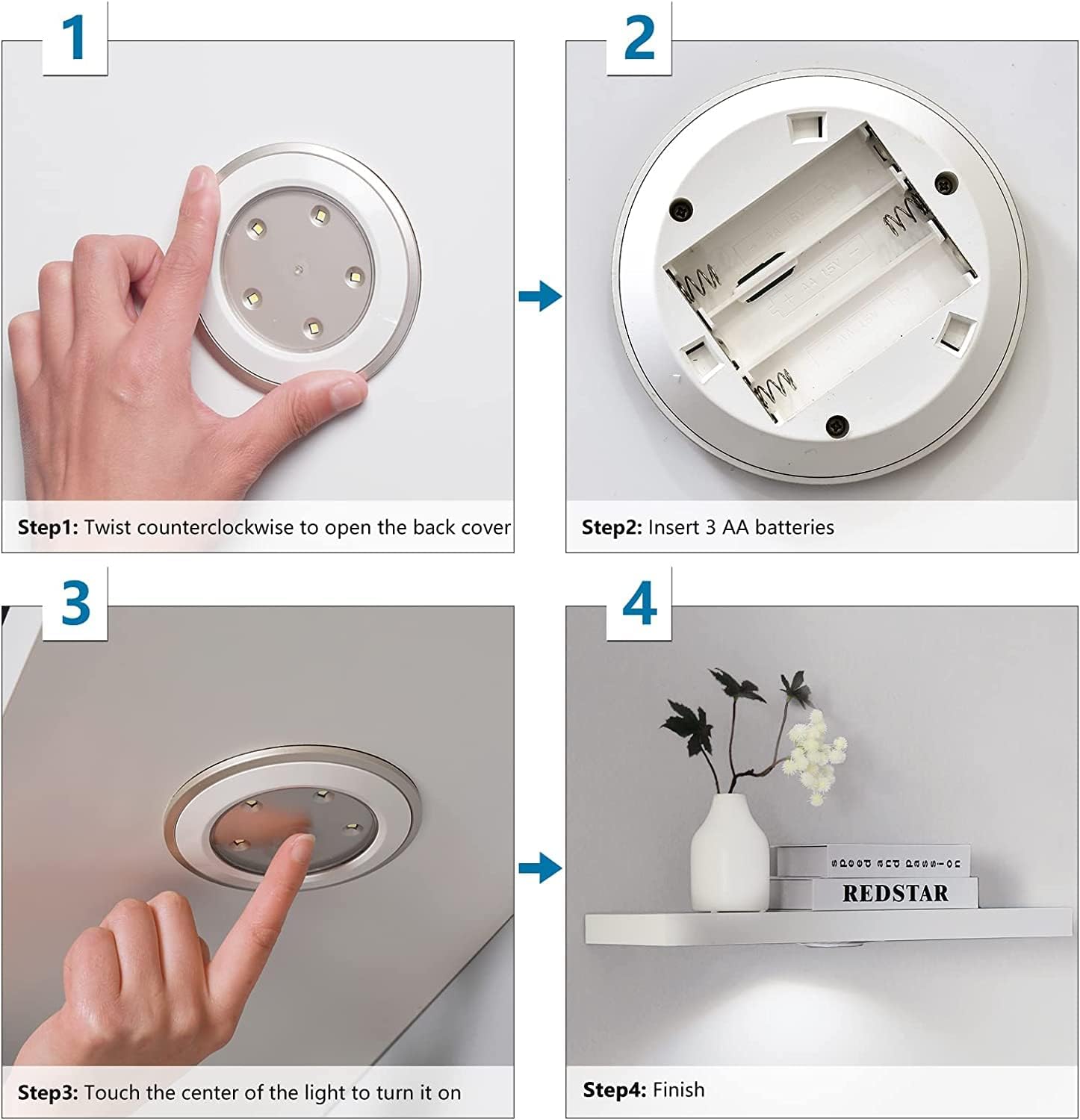 White LED Floating Shelf 24in – Wall Mounted LED Display Shelf for Home & Bedroom Decor