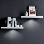 White LED Floating Shelf 24in – Wall Mounted LED Display Shelf for Home & Bedroom Decor