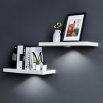 White LED Floating Shelf 24in – Wall Mounted LED Display Shelf for Home & Bedroom Decor