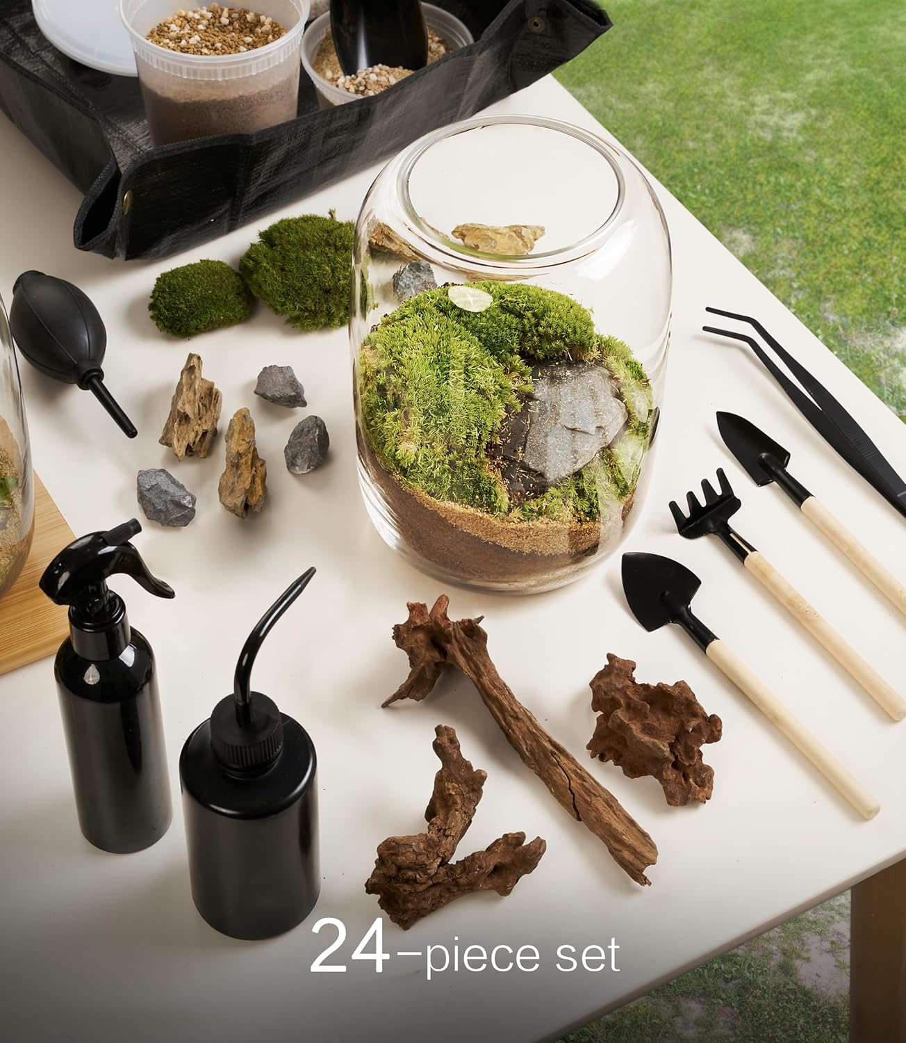 LED Terrarium Kit – Complete Indoor Mini Garden with Grow Light