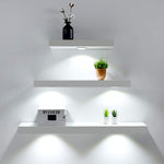 White LED Floating Shelf 24in – Wall Mounted LED Display Shelf for Home & Bedroom Decor