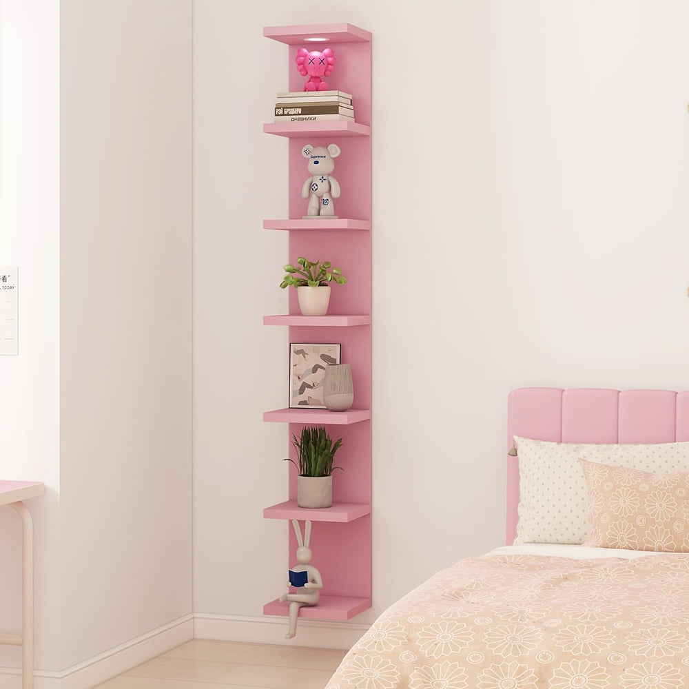 7-Tier LED Wall Shelf – Modern Floating Shelves with LED Lighting for Home & Bedroom Decor