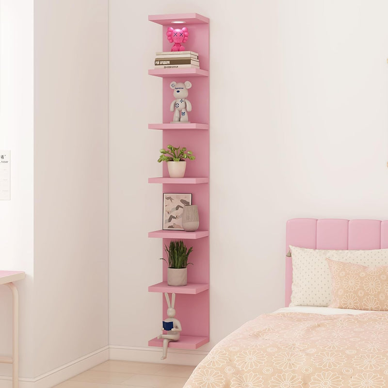 7-Tier LED Wall Shelf – Modern Floating Shelves with LED Lighting for Home & Bedroom Decor