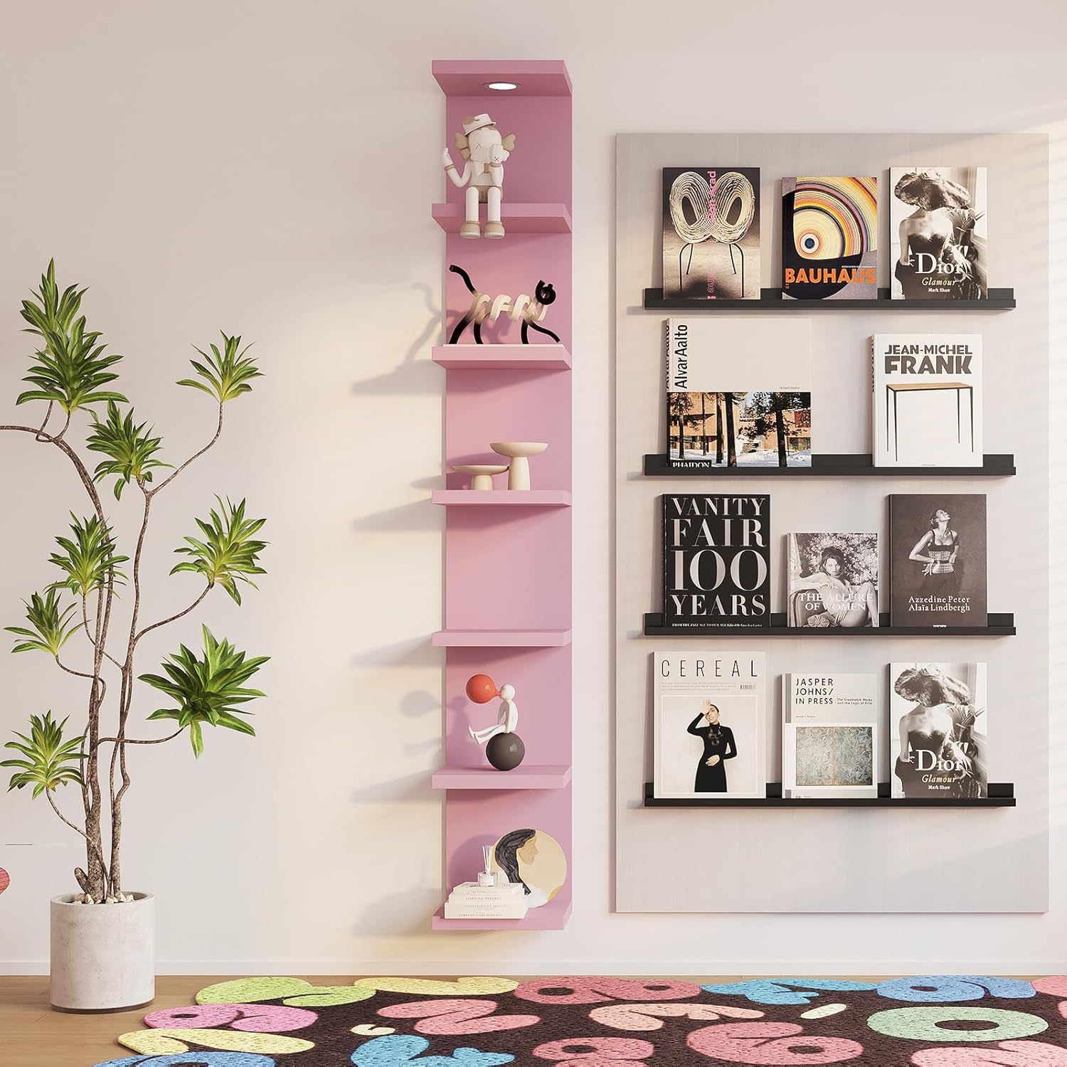 7-Tier LED Wall Shelf – Modern Floating Shelves with LED Lighting for Home & Bedroom Decor