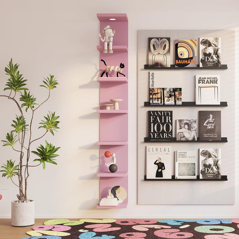 7-Tier LED Wall Shelf – Modern Floating Shelves with LED Lighting for Home & Bedroom Decor