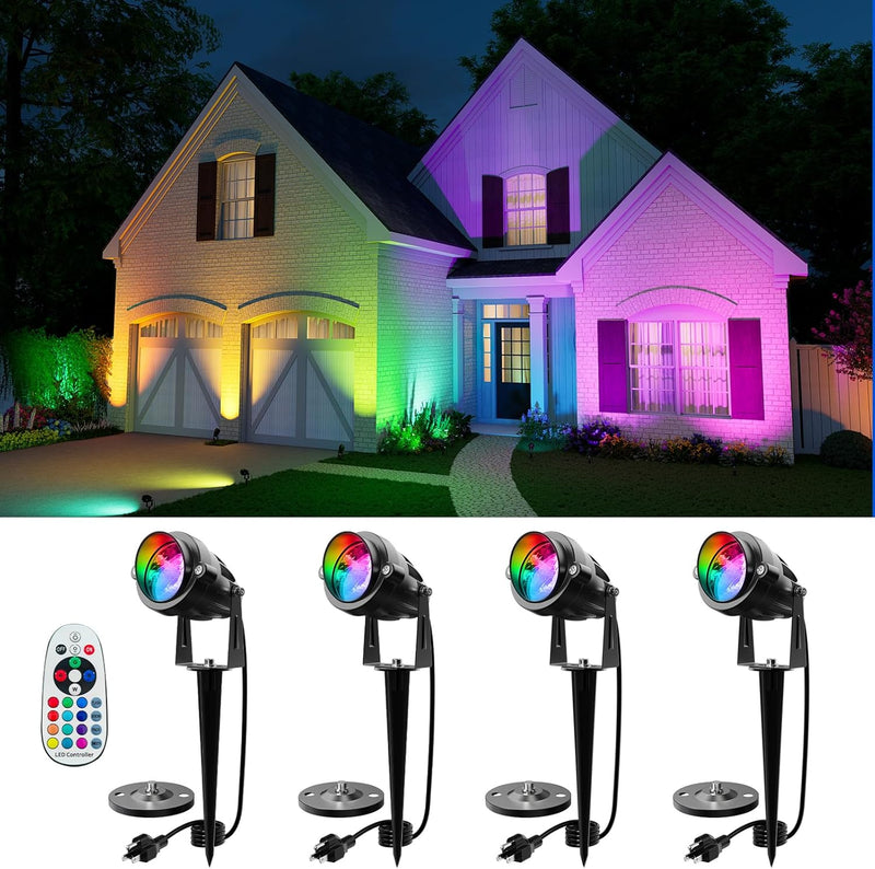 4-Pack RGB LED Outdoor Planters – Waterproof Color Changing Garden Pots