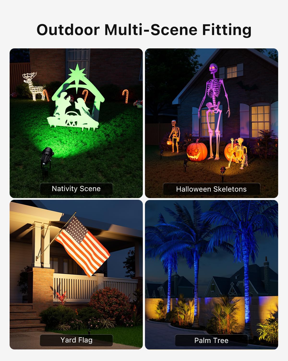 4-Pack RGB LED Outdoor Planters – Waterproof Color Changing Garden Pots