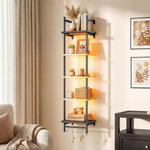 5-Tier Glass LED Display Shelf – Floating Wall Shelf with LED Lighting for Home & Bedroom Decor
