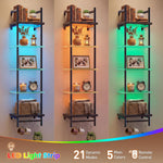 5-Tier Glass LED Display Shelf – Floating Wall Shelf with LED Lighting for Home & Bedroom Decor