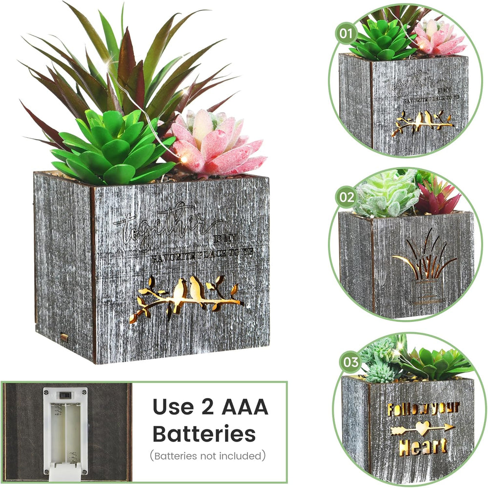 LED Succulent Night Light – Cute Shaped Artificial Plants