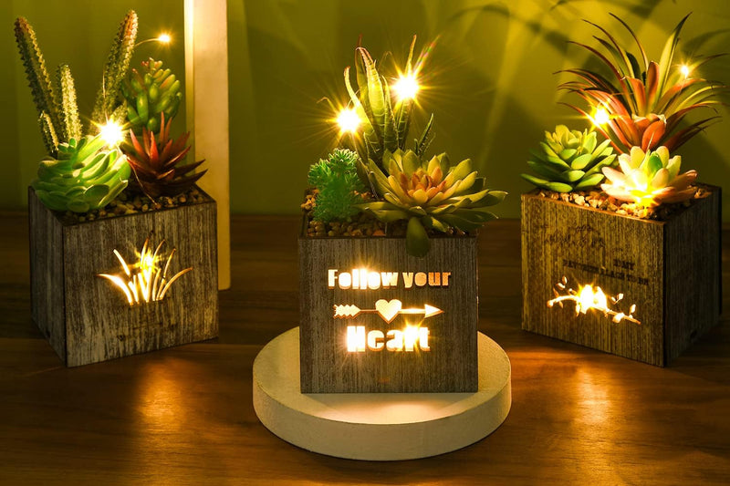 LED Succulent Night Light – Cute Shaped Artificial Plants