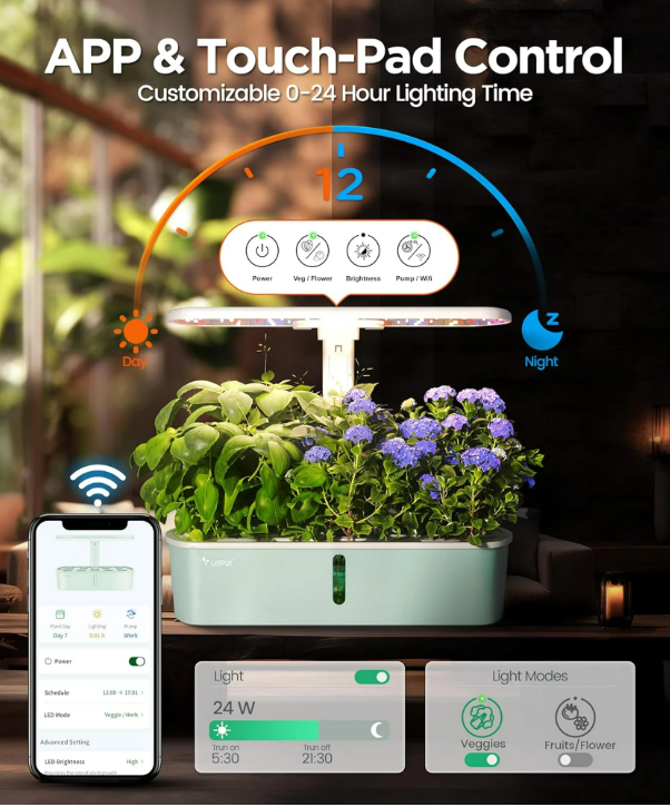 Smart LED Plant Growing System – APP & WiFi Controlled Full Spectrum Indoor Garden Kit