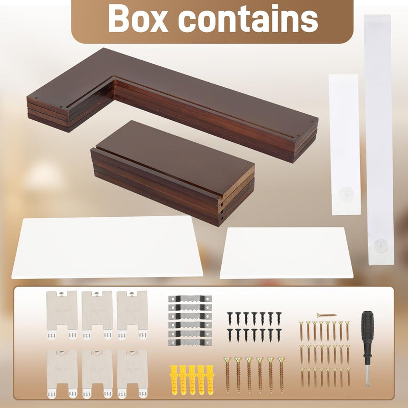 LED Illuminated Corner Shelf (Set of 3) – Modern Floating Corner Wall Shelf with Ambient Lighting