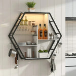Hexagon LED Wall Shelves – Modern Floating Honeycomb Display Shelves with Ambient Lighting